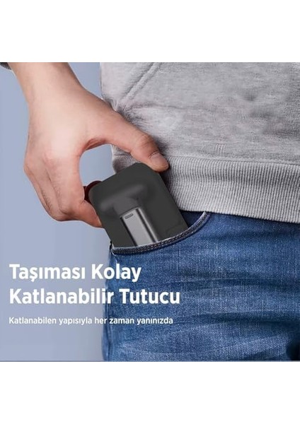 Katlanabilir Masaüstü Telefon Standı Siyah