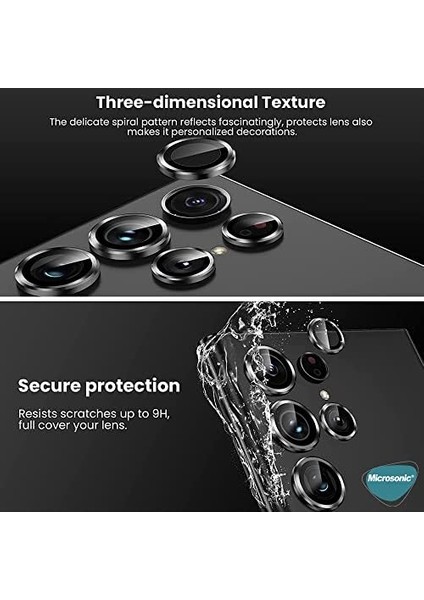 Samsung Galaxy S23 Ultra Tekli Kamera Lens Koruma Camı Siyah