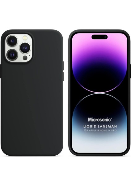 Apple iPhone 14 Pro Için Kılıf Liquid Lansman Silikon Siyah [iphone 14 Pro ile Uyumlu Kılıf - Siyah]