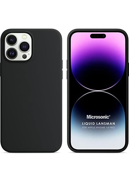 Apple iPhone 14 Pro Için Kılıf Liquid Lansman Silikon Siyah [iphone 14 Pro ile Uyumlu Kılıf - Siyah]