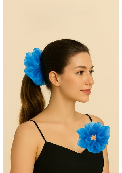 Büyük Organze Scrunchie - Yumuşak Dokulu Saç Tokası