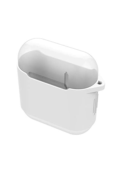 Airpods Kılıf Airpods 1-2. Nesil ile Uyumlu Mıknatıslı Kemer Klipsli PT09 Beyaz