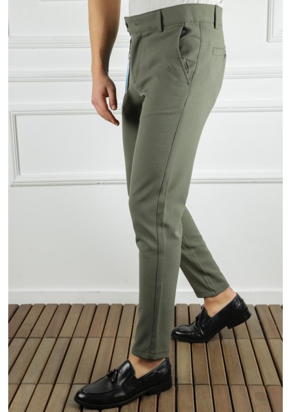 Erkek Düz Kesim Kaliteli Esnek Likralı Bilek Boy Kumaş PANTOLON-7202