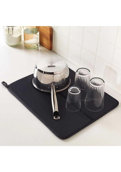 Kurutma Matı Tezgah Üstü Bulaşık Suyu Emici 44X36CM Kurutucu Bulaşık Altlığı (2 Adet)