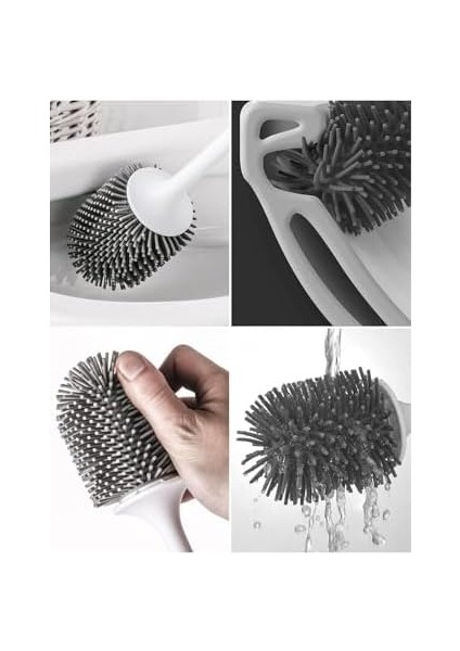 Haus Silikon Wc Tuvalet Banyo Fırçası Klozet Fırçası Oval Beyaz
