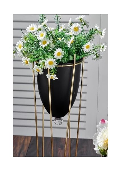 2'li Ayaklı Dekoratif Beyaz Saksı Yeni Model