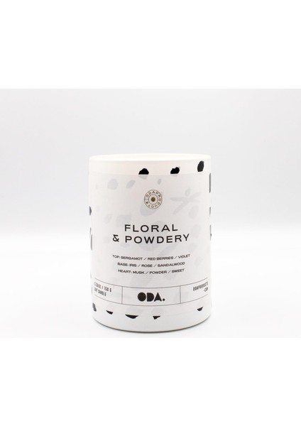 Floral & Powdery - Çiçeksi & Pudramsı Kokulu Dekoratif Desenli Soya Mumu I 150 gr (Renkli)