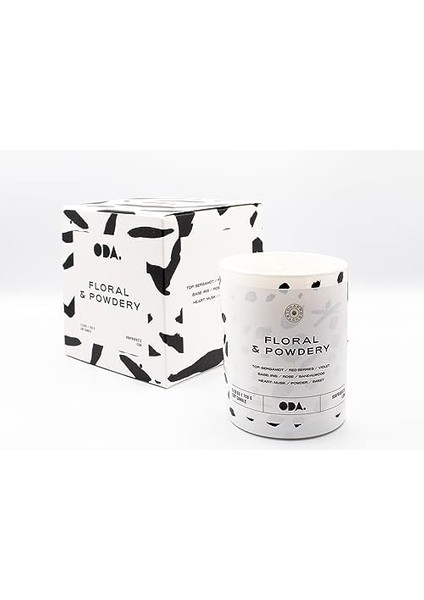 Floral & Powdery - Çiçeksi & Pudramsı Kokulu Dekoratif Desenli Soya Mumu I 150 gr (Renkli)