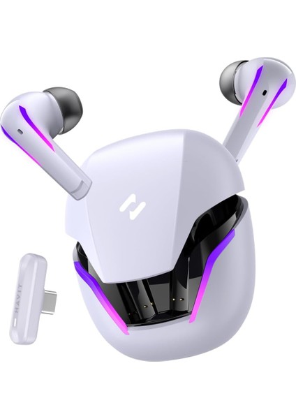 TW970 Tws Rgb Gaming Bluetooth Kulaklık - 2.4ghz ve Bluetooth Modu (Beyaz)
