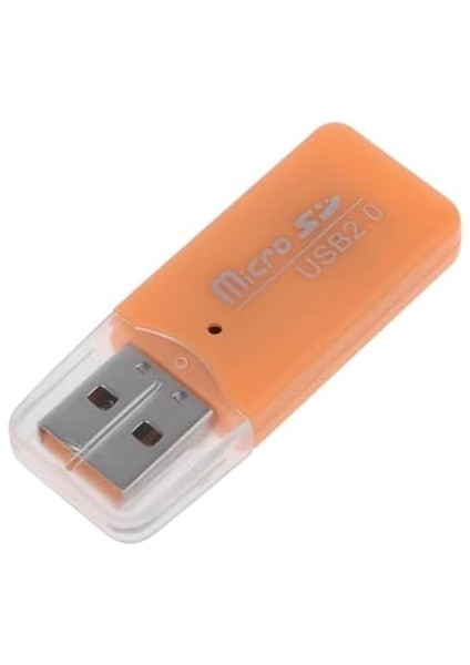 Micro Sd Kart Okuyucu Sdxc Tf USB 2.0 T-Flash Microsd Transflash Hafıza Kartı Okuyucu Adaptör Yazıcı Mini Android Telefon Kamera Pda Mp3 Mp4 Pc Mac Tablet Tv Kutusu Uyumlu (Turuncu)
