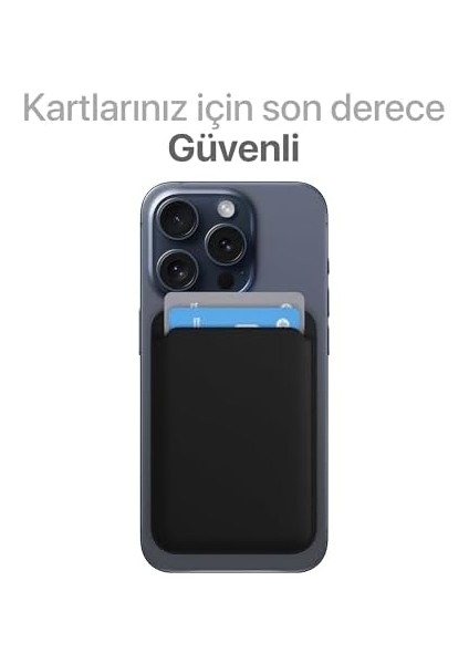 iphone Için Magsafe ile Uyumlu Manyetik Kartlık Pu Deri Görünümlü Cüzdan Yenilenmiş V2 Güçlü Mıktanıs ile Süper Yapışma (Siyah)