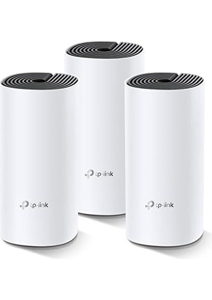 Deco M4(3-Pack), AC1200 Mbps, Dual-Band, Gigabit Portları, 100 Cihaza Kadar Bağlanılabilirlik, 370 M²'ye Kadar Kapsama, Mobil Uygulama ile Kolay Kurulum, Wi-Fi 5 Mesh Sistemi
