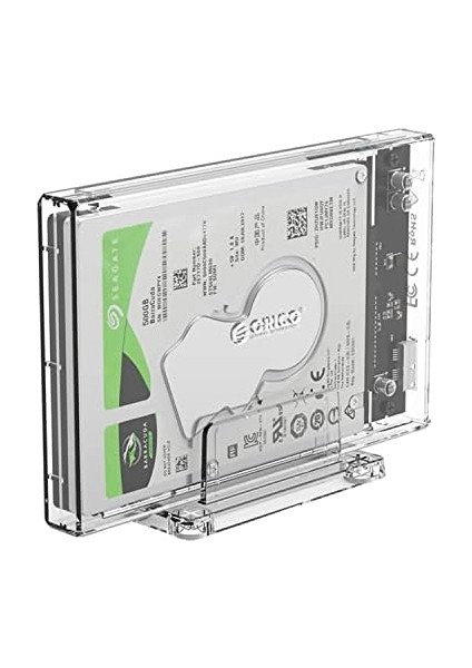 USB 3.0 Micro B Dikey Standlı 2.5 In. Sata SSD Hard Disk Kutusu Şeffaf