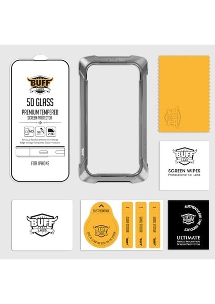 iPhone 15 Pro ile Uyumlu 5d Glass Ekran Koruyucu, BF5P5D, Şeffaf