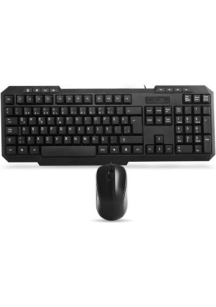 KM-1435 Siyah USB Oyuncu Q Multimedia Klavye + Mouse Set
