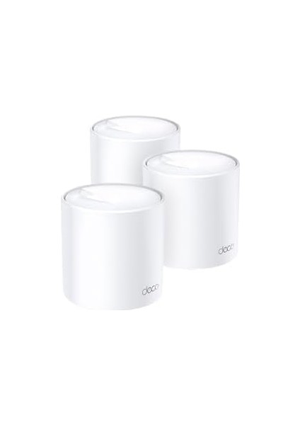 Deco X60(3-PACK), AX5400 Mbps, 1 Ghz Dört Çekirdekli Cpu, Wpa3, Ofdma ve Mu-Mımo, 150 Cihaza Kadar Bağlantı, 650 M²'ye Kadar Kapsama, Mobil Uygulama ile Kolay Kurulum, Wi-Fi 6 Mesh Sistemi