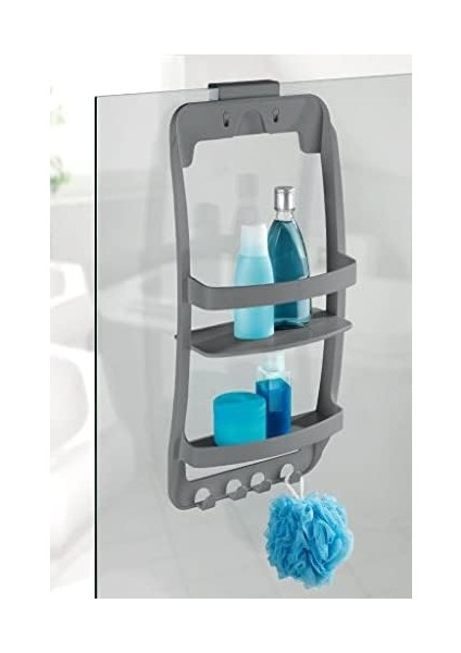 Plastik Banyo Rafı (Gri)