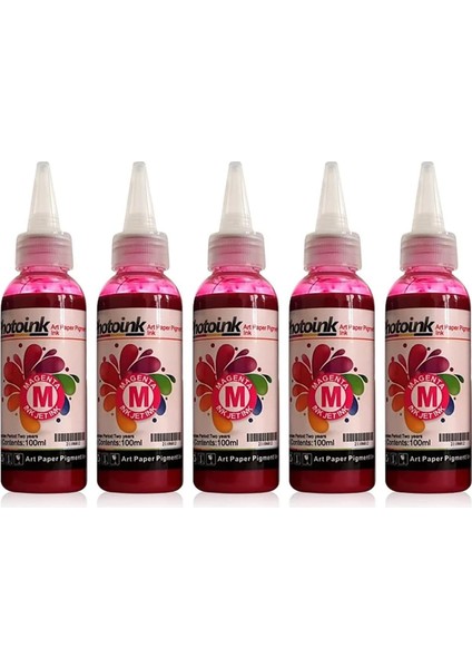 Epson Uyumlu Kuşe Mürekkebi, 500 Ml. Kirmizi Kuşe Matbaa Mürekkebi