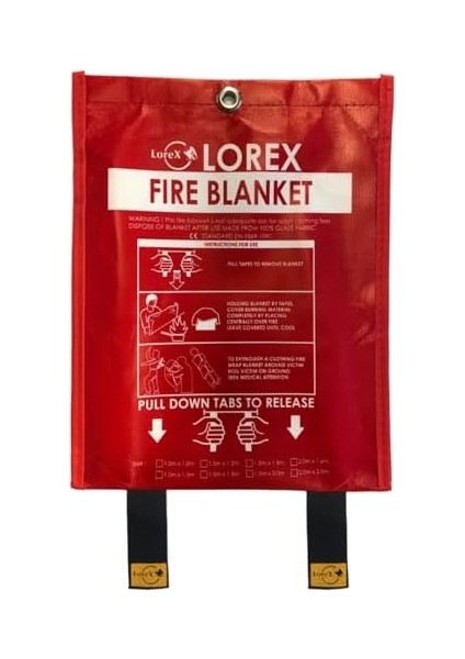 LR-FB1015CP Premium Serisi 100CM x 150CM Çantalı Yangın Battaniyesi