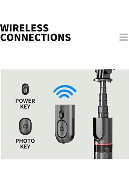 Selfie Çubuğu Uzaktan Kumandalı 116 cm Tripod Özçekim Alüminyum