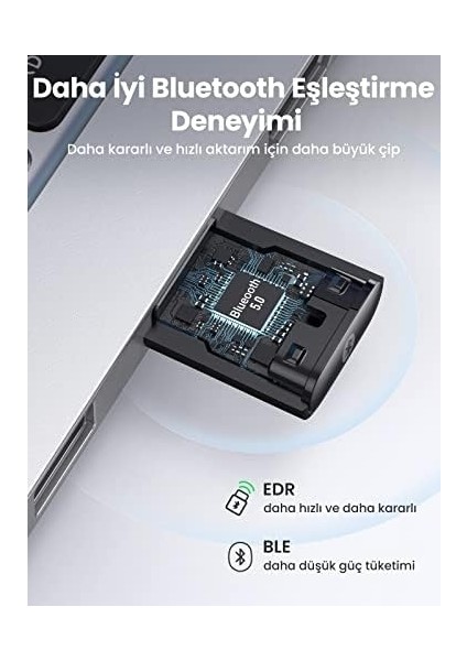 Bluetooth 5.0 Adaptör Pc Için USB Bluetooth Dongle Ile Uyumlu Windows 11/10/8.1/7, Ps5/ps4 Pro x Box One S Denetleyici, Kulaklık, Kulaklık, Hoparlör Vb.
