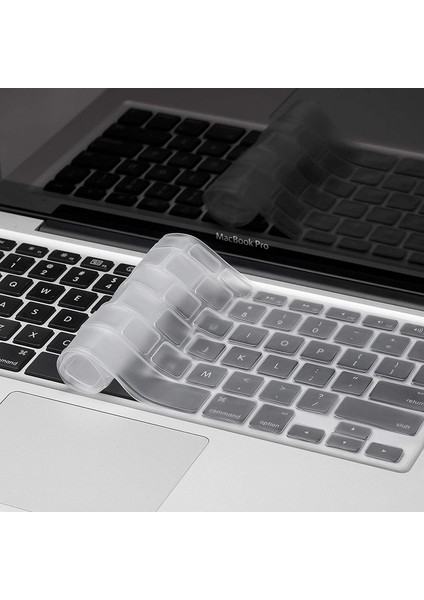 Macbook Klavye Air Pro Koruyucu (Us-Abd Ingilizce) (Eski Usb'li Model 2008/2017) ile Uyumlu Şeffaf