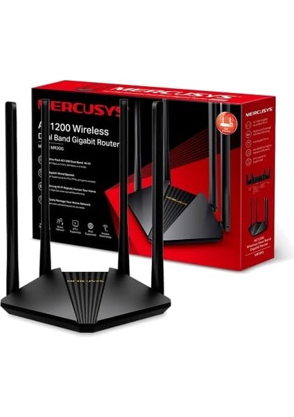 MR30G, AC1200 Mbps, Gigabit Portları, Fiber Destekli, Access Point Modu, Mobil Uygulama ile Kolay Kurulum, Vpn Destekli, Mu-Mımo ve Beamforming Özellikli, Dual-Band Wi-Fi 5 Router