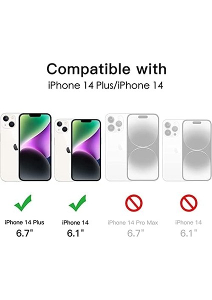 Trend iPhone 14 / iPhone 14 Plus Kamera Camı Lens Koruyucu Halka Set - Siyah