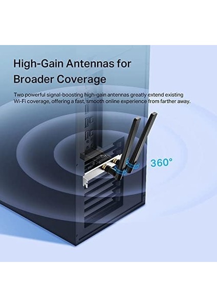 Archer TX55E, AX3000 Mbps, Iki Anten, Özel Soğutucu, 1024-QAM, Ultra Düşük Gecikme, Intel Wi-Fi 6 Yonga Seti, Windows 10/11'i , Ikisi Bir Arada Wi-Fi 6&bluetooth 5.2 Pcıe Ağ Kartı