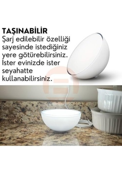 LED Smart Akıllı Küre Lamba Bluetooth Özellikli, Sese ve Müziğe Duyarlı, Şarjlı, Taşınabilir, Rgb 16 Milyon Renk, Beyaz ve Günışığı Renk Seçenekleri, Zaman Ayarlı, Ambiyans Aydınlatma (1 Adet)