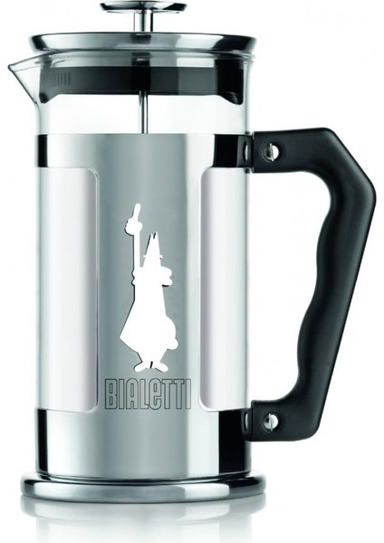 Kahve Presi Preziosa, Kahve Veya Çay Için Fransız Pres Filtresi, Paslanmaz Çelik Gövde Ve Borosilikat Cam Kap, Bulaşık Makinesinde Yıkanabilir, 1 Litre, 8 Bardak, Gümüş