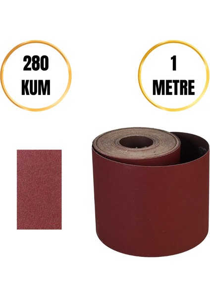 Kum Rulo Zımpara - 1 Metre Ahşap ve Metal Yüzeyler Için Aşındırıcı Zımpara -280 KUM