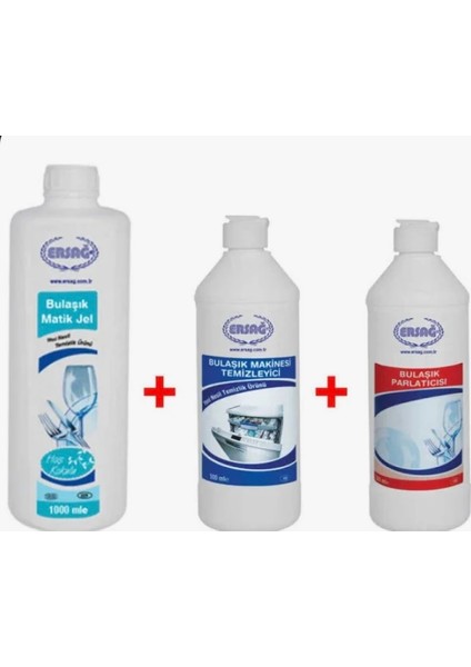 Bulaşık Matik Jel 1000 ml+Bulaşık Parlatıcısı 500 ml+Bulaşık Makinesi Temizleyicisi 500 ml