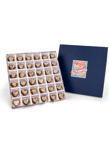 Chocoflychocolate Chocofly Çatlak Series 36'lı El Yapımı Belçika Çikolatası( Kalp Sütlü )