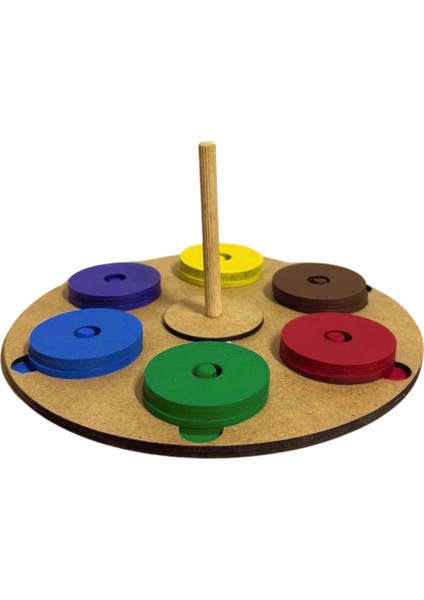 Montessori Doğal Ahşap Renkli Disk Oyun Seti - Eğitici ve Eğlenceli modelleri