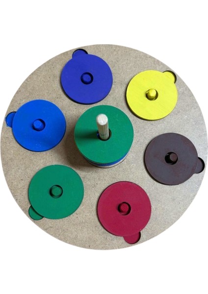 Montessori Doğal Ahşap Renkli Disk Oyun Seti - Eğitici ve Eğlenceli fırsatları