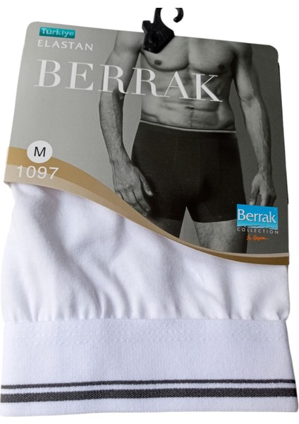 Erkek boxer pamuklu cotton modal slim fit beyaz yumuşak esnek nefes alabilen penye kumaş BBE1-1M