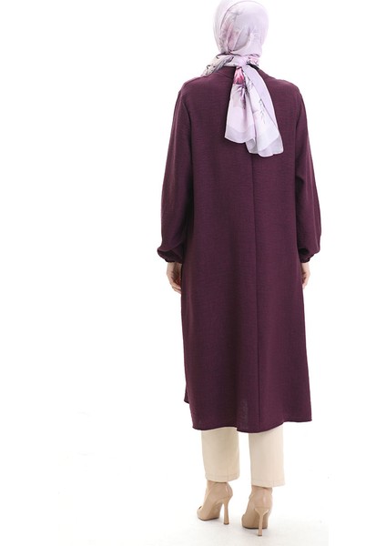 Keten Uzun Boylu Tunik 992005-06 Mürdüm indirimleri