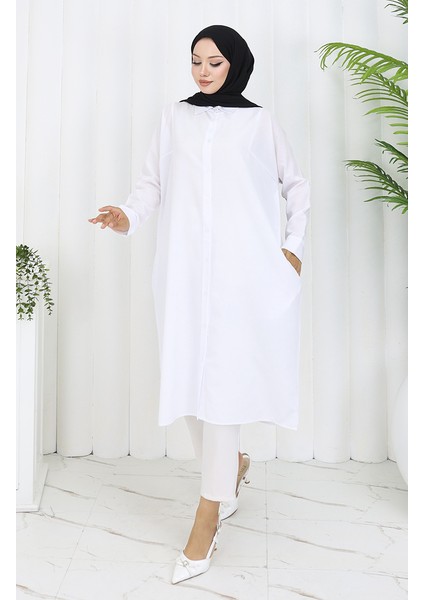 Reglan Kol Tunik 4066-02 Beyaz