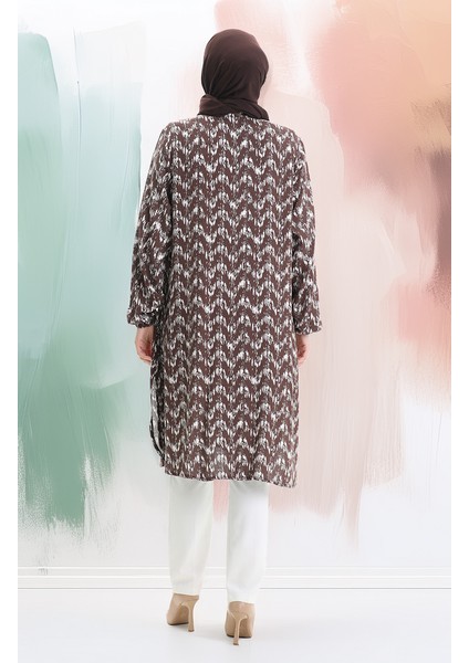 Viskon Düğmeli Tunik 992032C-02 Kahverengi indirimleri