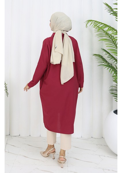 Reglan Kol Tunik 4066-13 Bordo indirimleri