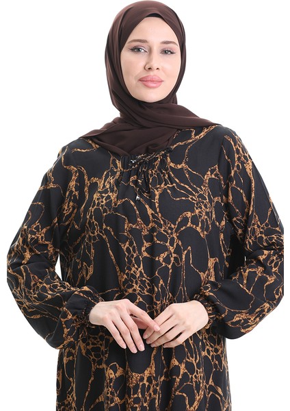 Viskon Kare Yaka Elbise 994585F-01 Siyah fırsatları
