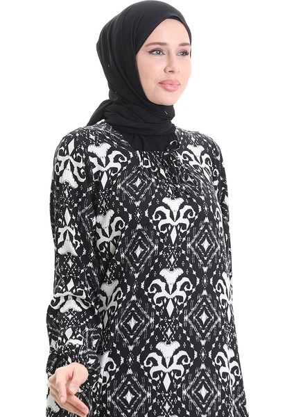 Viskon Kare Yaka Elbise 994585D-01 Siyah modelleri