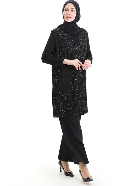 Jakarli Düğmeli Yelek 994727F-01 Siyah fiyatları