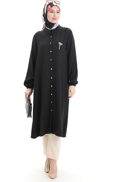 Keten Uzun Boylu Tunik 992005-01 Siyah fiyatları