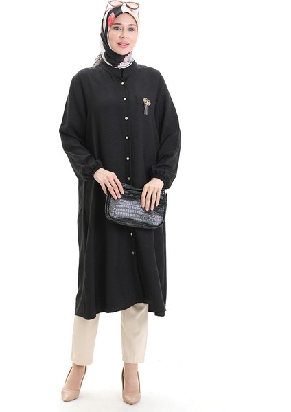 Keten Uzun Boylu Tunik 992005-01 Siyah modelleri