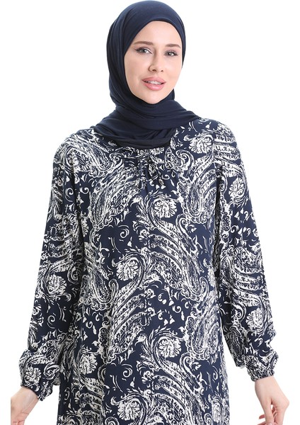 Viskon Kare Yaka Elbise 994585E-01 Lacivert fırsatları