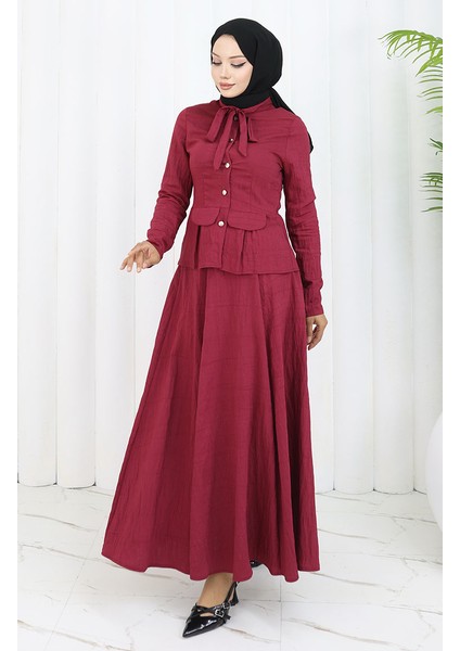 Gömlek Etek Ikili Takım 11309-04 Bordo