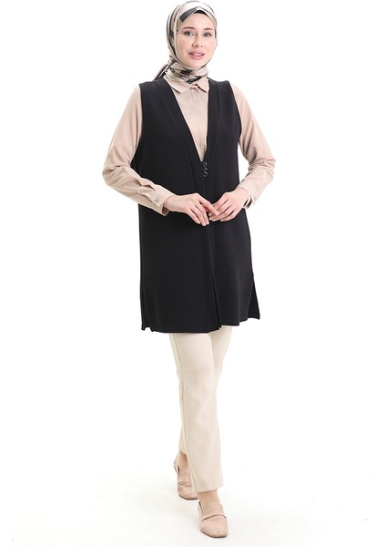 Jakarli Düğmeli Yelek 994730-04 Mürdüm