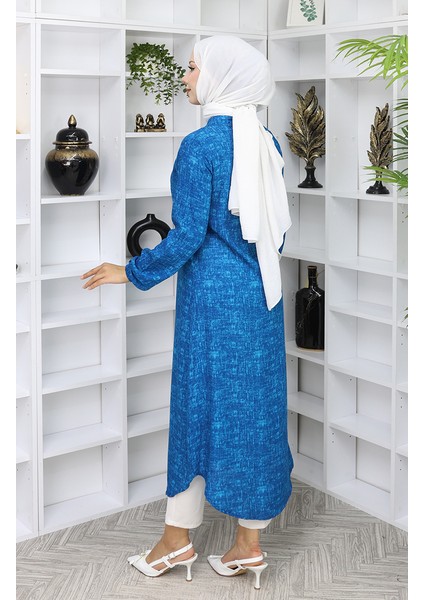 Viskon Kumaş Boydan Düğmeli Uzun Tunik 0070-02 Parlament indirimleri